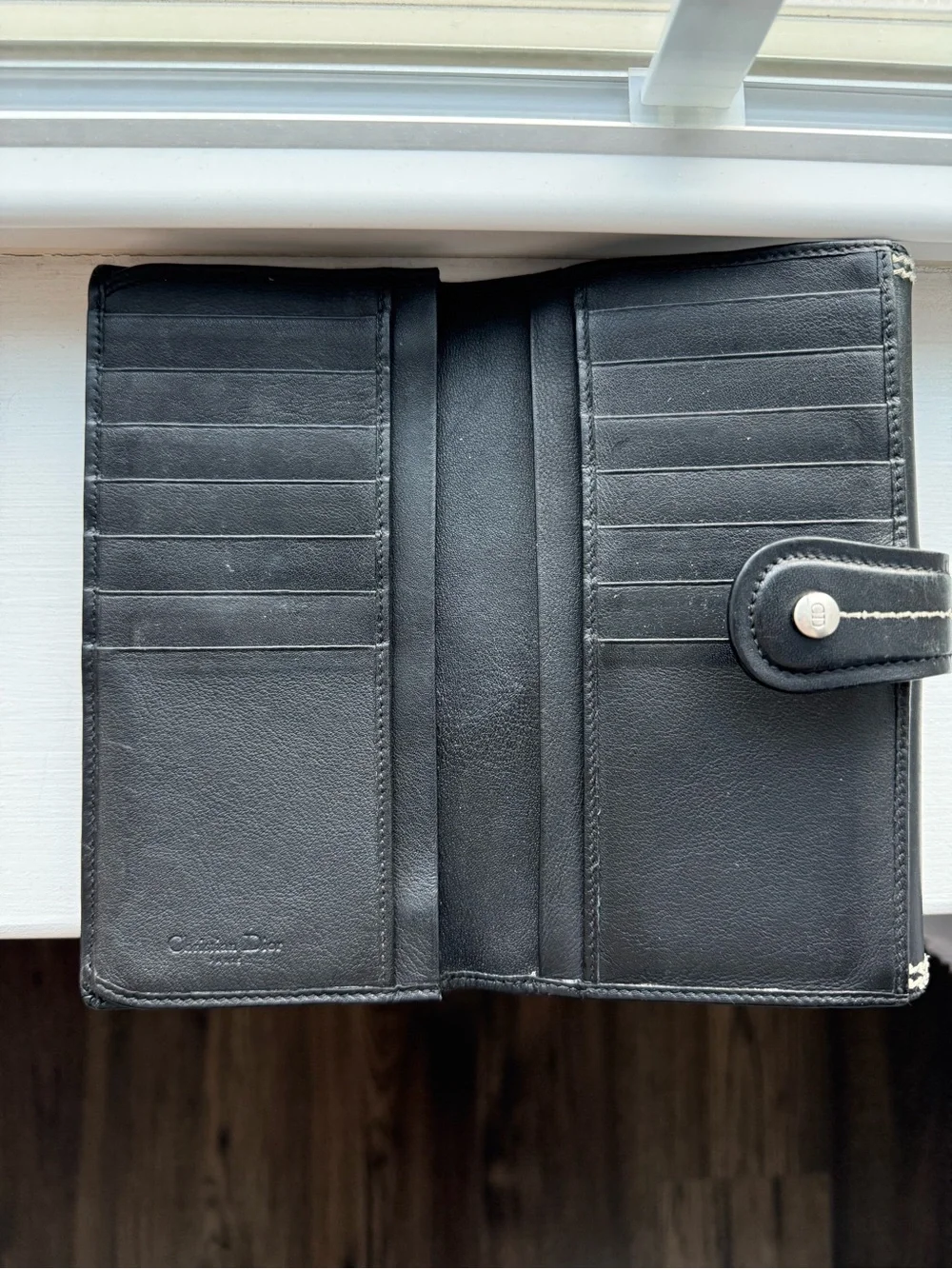Black Wallet Clutch with Silver 'D' Charm